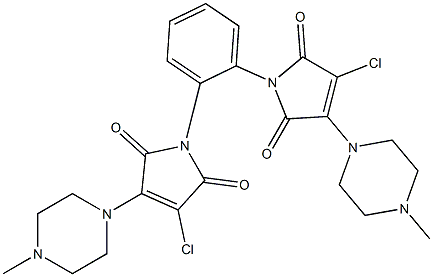 3-chloro-1-{2-[3-chloro-4-(4-methyl-1-piperazinyl)-2,5-dioxo-2,5-dihydro-1H-pyrrol-1-yl]phenyl}-4-(4-methyl-1-piperazinyl)-1H-pyrrole-2,5-dione Structure