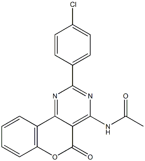 N-[2-(4-chlorophenyl)-5-oxo-5H-chromeno[4,3-d]pyrimidin-4-yl]acetamide 구조식 이미지