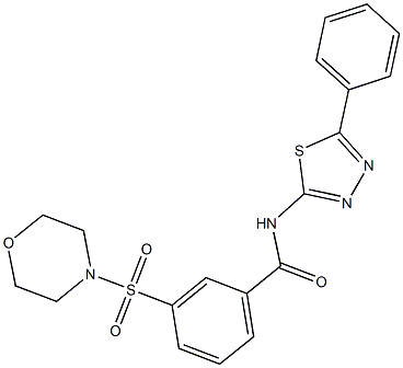 3-(4-morpholinylsulfonyl)-N-(5-phenyl-1,3,4-thiadiazol-2-yl)benzamide Structure