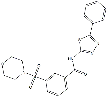 3-(4-morpholinylsulfonyl)-N-(5-phenyl-1,3,4-thiadiazol-2-yl)benzamide 구조식 이미지