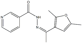 N'-[1-(2,5-dimethyl-3-furyl)ethylidene]nicotinohydrazide 구조식 이미지