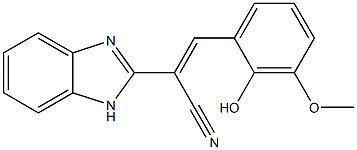 2-(1H-benzimidazol-2-yl)-3-(2-hydroxy-3-methoxyphenyl)acrylonitrile Structure