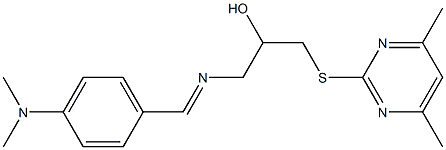 1-{[4-(dimethylamino)benzylidene]amino}-3-[(4,6-dimethyl-2-pyrimidinyl)sulfanyl]-2-propanol 구조식 이미지