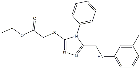 ethyl {[4-phenyl-5-(3-toluidinomethyl)-4H-1,2,4-triazol-3-yl]sulfanyl}acetate 구조식 이미지