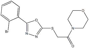 5-(2-bromophenyl)-1,3,4-oxadiazol-2-yl 2-(4-morpholinyl)-2-oxoethyl sulfide 구조식 이미지