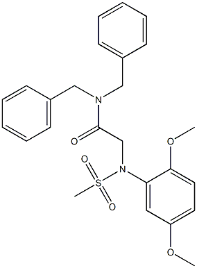 N,N-dibenzyl-2-[2,5-dimethoxy(methylsulfonyl)anilino]acetamide 구조식 이미지