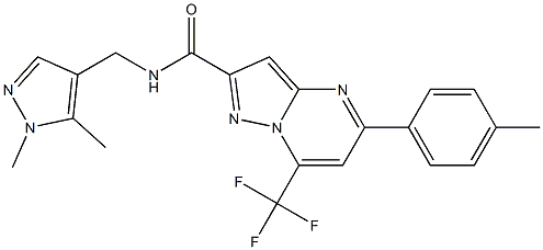 N-[(1,5-dimethyl-1H-pyrazol-4-yl)methyl]-5-(4-methylphenyl)-7-(trifluoromethyl)pyrazolo[1,5-a]pyrimidine-2-carboxamide Structure