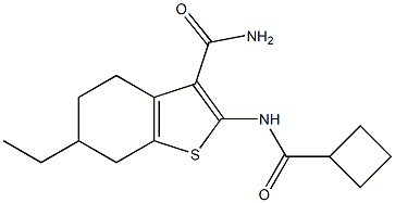 2-[(cyclobutylcarbonyl)amino]-6-ethyl-4,5,6,7-tetrahydro-1-benzothiophene-3-carboxamide Structure