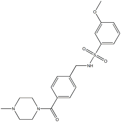 3-methoxy-N-{4-[(4-methyl-1-piperazinyl)carbonyl]benzyl}benzenesulfonamide 구조식 이미지