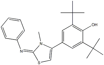 2,6-ditert-butyl-4-[3-methyl-2-(phenylimino)-2,3-dihydro-1,3-thiazol-4-yl]phenol Structure