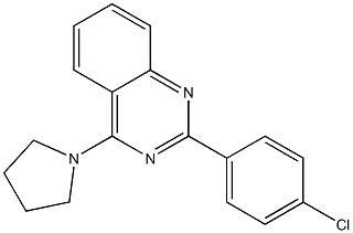 2-(4-chlorophenyl)-4-(1-pyrrolidinyl)quinazoline Structure