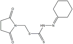 (2,5-dioxo-1-pyrrolidinyl)methyl 2-cyclohexylidenehydrazinecarbodithioate 구조식 이미지