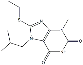 8-(ethylsulfanyl)-7-isobutyl-3-methyl-3,7-dihydro-1H-purine-2,6-dione 구조식 이미지