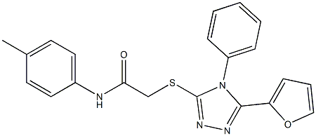 2-[(5-furan-2-yl-4-phenyl-4H-1,2,4-triazol-3-yl)sulfanyl]-N-(4-methylphenyl)acetamide 구조식 이미지