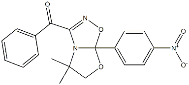 (7a-{4-nitrophenyl}-5,5-dimethyl-5,6-dihydro[1,3]oxazolo[3,2-d][1,2,4]oxadiazol-3-yl)(phenyl)methanone 구조식 이미지