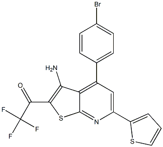 1-[3-amino-4-(4-bromophenyl)-6-(2-thienyl)thieno[2,3-b]pyridin-2-yl]-2,2,2-trifluoroethanone Structure