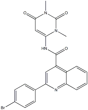 2-(4-bromophenyl)-N-(1,3-dimethyl-2,6-dioxo-1,2,3,6-tetrahydro-4-pyrimidinyl)-4-quinolinecarboxamide 구조식 이미지