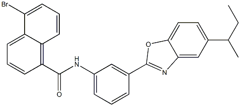 5-bromo-N-[3-(5-sec-butyl-1,3-benzoxazol-2-yl)phenyl]-1-naphthamide Structure