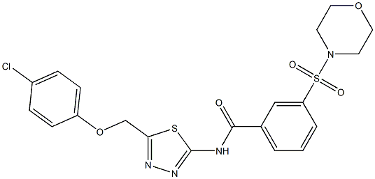 N-{5-[(4-chlorophenoxy)methyl]-1,3,4-thiadiazol-2-yl}-3-(4-morpholinylsulfonyl)benzamide 구조식 이미지