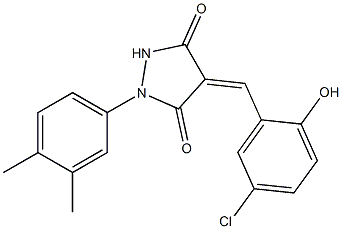 4-(5-chloro-2-hydroxybenzylidene)-1-(3,4-dimethylphenyl)-3,5-pyrazolidinedione Structure