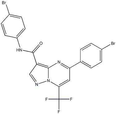 N,5-bis(4-bromophenyl)-7-(trifluoromethyl)pyrazolo[1,5-a]pyrimidine-3-carboxamide 구조식 이미지