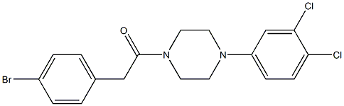1-[(4-bromophenyl)acetyl]-4-(3,4-dichlorophenyl)piperazine 구조식 이미지