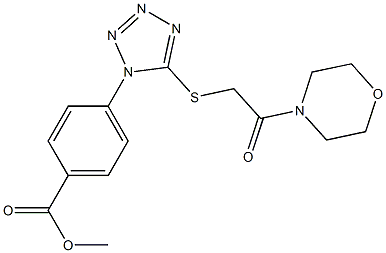 methyl 4-(5-{[2-(4-morpholinyl)-2-oxoethyl]sulfanyl}-1H-tetraazol-1-yl)benzoate 구조식 이미지
