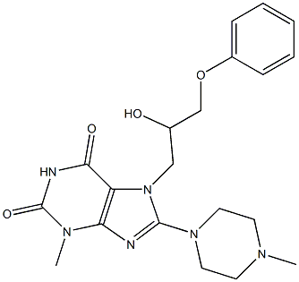 7-(2-hydroxy-3-phenoxypropyl)-3-methyl-8-(4-methyl-1-piperazinyl)-3,7-dihydro-1H-purine-2,6-dione Structure