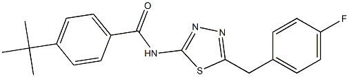 4-tert-butyl-N-[5-(4-fluorobenzyl)-1,3,4-thiadiazol-2-yl]benzamide 구조식 이미지