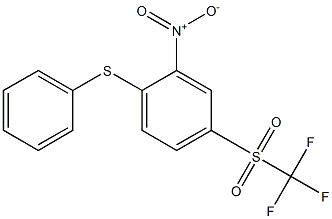 2-nitro-1-(phenylsulfanyl)-4-[(trifluoromethyl)sulfonyl]benzene 구조식 이미지