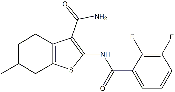 2-[(2,3-difluorobenzoyl)amino]-6-methyl-4,5,6,7-tetrahydro-1-benzothiophene-3-carboxamide 구조식 이미지