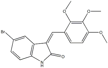 5-bromo-3-(2,3,4-trimethoxybenzylidene)-1,3-dihydro-2H-indol-2-one 구조식 이미지