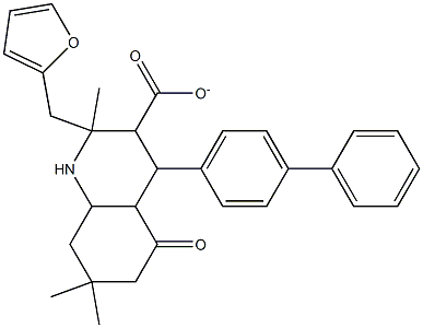 tetrahydro-2-furanylmethyl 4-[1,1'-biphenyl]-4-yl-2,7,7-trimethyl-5-oxo-1,4,5,6,7,8-hexahydro-3-quinolinecarboxylate 구조식 이미지