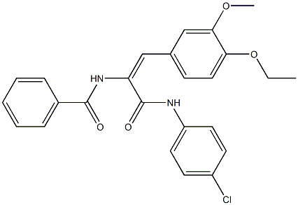 N-[1-[(4-chloroanilino)carbonyl]-2-(4-ethoxy-3-methoxyphenyl)vinyl]benzamide Structure