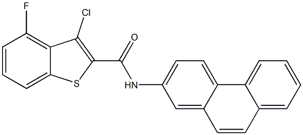 3-chloro-4-fluoro-N-(2-phenanthryl)-1-benzothiophene-2-carboxamide Structure