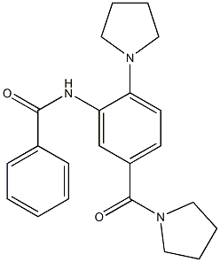 N-[2-(1-pyrrolidinyl)-5-(1-pyrrolidinylcarbonyl)phenyl]benzamide 구조식 이미지