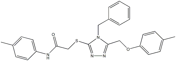 2-({4-benzyl-5-[(4-methylphenoxy)methyl]-4H-1,2,4-triazol-3-yl}sulfanyl)-N-(4-methylphenyl)acetamide 구조식 이미지