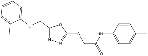 2-({5-[(2-methylphenoxy)methyl]-1,3,4-oxadiazol-2-yl}sulfanyl)-N-(4-methylphenyl)acetamide Structure