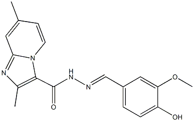 N'-(4-hydroxy-3-methoxybenzylidene)-2,7-dimethylimidazo[1,2-a]pyridine-3-carbohydrazide Structure