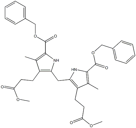 benzyl 5-{[5-[(benzyloxy)carbonyl]-3-(3-methoxy-3-oxopropyl)-4-methyl-1H-pyrrol-2-yl]methyl}-4-(3-methoxy-3-oxopropyl)-3-methyl-1H-pyrrole-2-carboxylate Structure