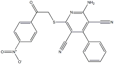 2-amino-6-{[2-(4-nitrophenyl)-2-oxoethyl]sulfanyl}-4-phenyl-3,5-pyridinedicarbonitrile Structure