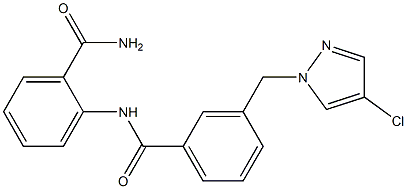 2-({3-[(4-chloro-1H-pyrazol-1-yl)methyl]benzoyl}amino)benzamide 구조식 이미지