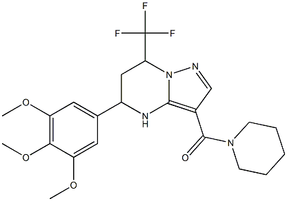 3-(1-piperidinylcarbonyl)-7-(trifluoromethyl)-5-(3,4,5-trimethoxyphenyl)-4,5,6,7-tetrahydropyrazolo[1,5-a]pyrimidine Structure