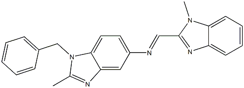 N-(1-benzyl-2-methyl-1H-benzimidazol-5-yl)-N-[(1-methyl-1H-benzimidazol-2-yl)methylene]amine Structure