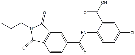 5-chloro-2-{[(1,3-dioxo-2-propyl-2,3-dihydro-1H-isoindol-5-yl)carbonyl]amino}benzoic acid Structure