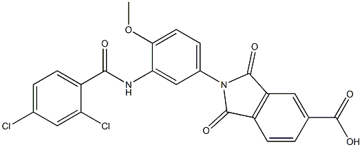 2-{3-[(2,4-dichlorobenzoyl)amino]-4-methoxyphenyl}-1,3-dioxo-5-isoindolinecarboxylic acid Structure