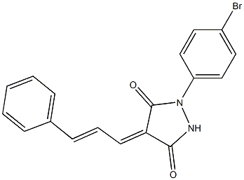 1-(4-bromophenyl)-4-(3-phenyl-2-propenylidene)-3,5-pyrazolidinedione 구조식 이미지