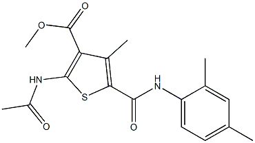 methyl 2-(acetylamino)-5-{[(2,4-dimethylphenyl)amino]carbonyl}-4-methylthiophene-3-carboxylate 구조식 이미지