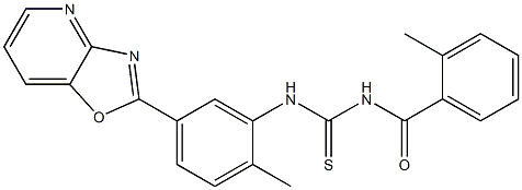 N-(2-methylbenzoyl)-N'-(2-methyl-5-[1,3]oxazolo[4,5-b]pyridin-2-ylphenyl)thiourea Structure