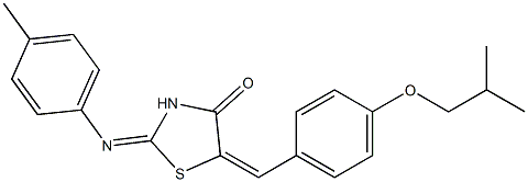 5-(4-isobutoxybenzylidene)-2-[(4-methylphenyl)imino]-1,3-thiazolidin-4-one Structure